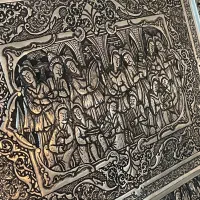 سینی امضا دار مسی تمام قلم بزم|کلکسیون اشیاء عتیقه|تهران, اقدسیه|دیوار
