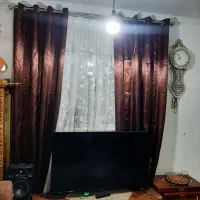 پرده پانچ قهوه ای ساتن