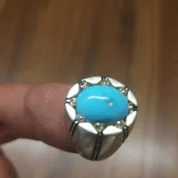 انگشتر نقره فیروزه و یاقوت