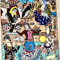 تابلو فرش دستبافت اصفهان ابریشم