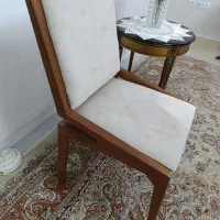 صندلی های کرم رنگ ۳ عدد چوبی