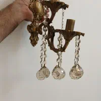 لوستر برنز آنتیک با دیوارکوب ست|لوستر و چراغ آویز|همدان, |دیوار