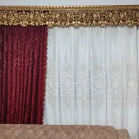 دو عدد پرده حال پذیرایی. نصب یکسال. یک جفت پرده