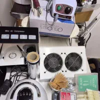 وسایل کاشت ناخن کامل و نو کیف و لاک ژل