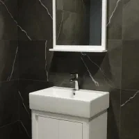 روشویی کابینتی مدل F18 رنگ سفید، مشکی