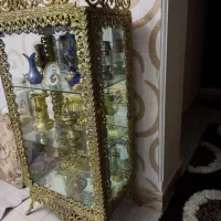 بوفه برنز سطل ظرف طلایی پرده معاوضه بامبل قهوه ای|بوفه، ویترین، کنسول|کرمانشاه, |دیوار