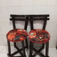 صندلی گرد چوبی ارتفاع بلند