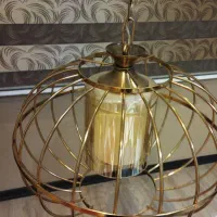 لوستر اویز طلایی دوعدد