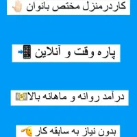 کار آنلاین  ویژه بانوان