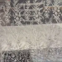 پارچه کارشده گل برجسته وارداتی