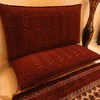 سه  جفت پشتی دست بافت کاملانو و  قالیچه دست بافت|فرش|مشهد, هنرستان|دیوار