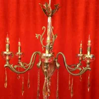 لوستر برنزی مارال ترکیب با کریستال