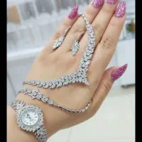 ساعت نقره مدل گندمی کونیک با روکش طلا