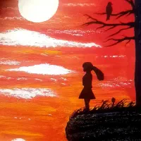 تابلوی نقاشی اکرولیک قطر 45|تابلو، نقاشی، عکس|بهشهر, |دیوار