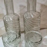 ۲ عدد ست بطری شیشه ای رویال به همراه لیوان(درحدنو)
