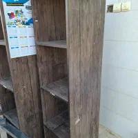 قفسه آهنی و چوبی تمیز|کتابخانه، شلف، قفسههای دیواری|اندیکا, |دیوار