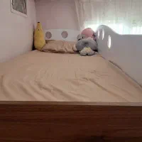 سرویس خواب تخت دو‌طبقه MDF پله و کشو تشک نو کودک|تخت و سرویس خواب|تهران, دولتخواه جنوبی|دیوار