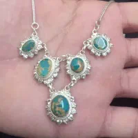 گردنبند فیروزه زنانه نقره