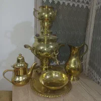سرویس۶تیکه سماور زغالی مسی|سماور، چای‌ساز، قهوه‌ساز|قزوین, |دیوار