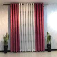 پرده مخمل شانل پانچ شده با هم رنگ|پرده، رانر، رومیزی|شادگان, |دیوار