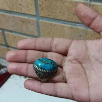 انگشتر فیروزه قدیمی رکاب نقره|جواهرات|لاهیجان, بازکیاگوراب|دیوار