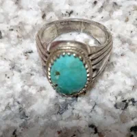 انگشتر نقره 925 فیروزه اصل نیشابور رکاب دو قاب