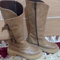 کفش چرم پوتین زنانه داخل خز سایز ۳۷