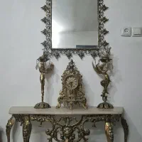 آینه و شمعدان و ساعت برنز شیک