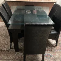 میز ناهار خوری ۶نفره با صندلی چرم|میز و صندلی غذاخوری|قم, بلوار امین و ساحلی|دیوار