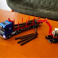 دو عدد ماکت، تریلی چوب و چنگک فلزی، مقیاس ۱/۵۰ KDW