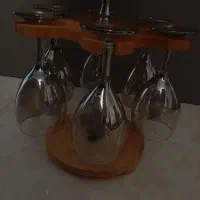 کلمن بار شیشه ای با پایه گردان چوبی|ظروف سرو و پذیرایی|تنکابن, |دیوار