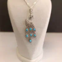 آویز نقره طرح طاووس