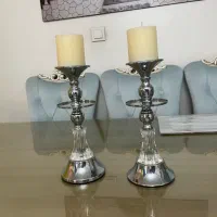 شمعدونی پایه سیلور وکریستال