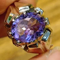 انگشتر آماتیست طبیعی برزیل کیفیت جواهری