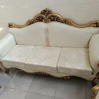 مبل سلطنتی کلاسیک خورشیدی7نفره با جلومبلی تمام چوب|مبلمان خانگی و میز عسلی|تبریز, |دیوار