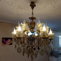 لوستر۶ شاخه برنج در حد نو