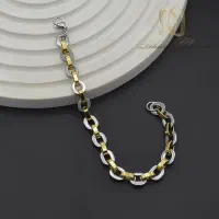 دستبند استیل زنجیری طلایی و نقره ای