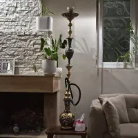 قلیان حرفه ای برنجی یک و نیم متری