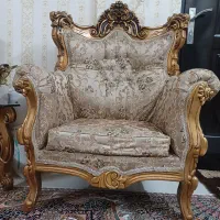 یک دست مبل۹نفره استیل به همراه بوفه و اینه کنسول|مبلمان خانگی و میز عسلی|ری, علایین|دیوار