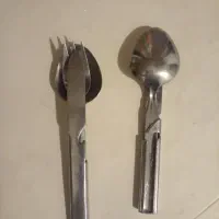 1جفت مجموعه قاشق و چنگال وکارد سفری کاملا نو