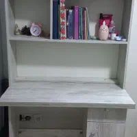 میز کامپیوتر و کتابخانه