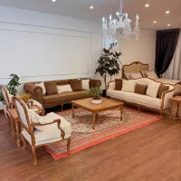 مبل مدل فرانسوی تمام راش با ست جلو مبلی عسلی راش