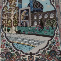 قالیچه ی دستباف ابریشمی|تابلو فرش|اصفهان, دانشگاه افسری امیرالمومنین|دیوار