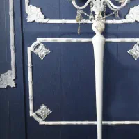 آباژور ۴ شاخه سفید چوب وفلز