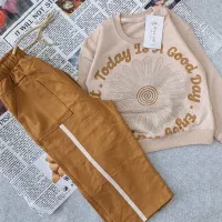 ست مجلسی دخترانه با شلوار بگ جیبدار (پوشاک باران)