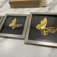 سه عدد تابلو پروانه ای طلایی|تابلو، نقاشی، عکس|کرمان, |دیوار
