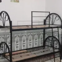 تخت خواب فلزی دو طبقه درحد نو|تخت و سرویس خواب|شادگان, |دیوار