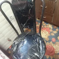 میز نهار خوری ۴نفر فلزی با روی میز شیشه