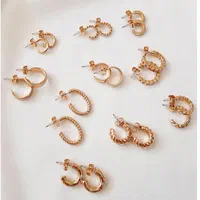 گوشواره نیم حلقهای 12 جفتی چند رنگ|بدلیجات|اراک, |دیوار