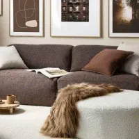 مبل راحتی کرم قهوه ای